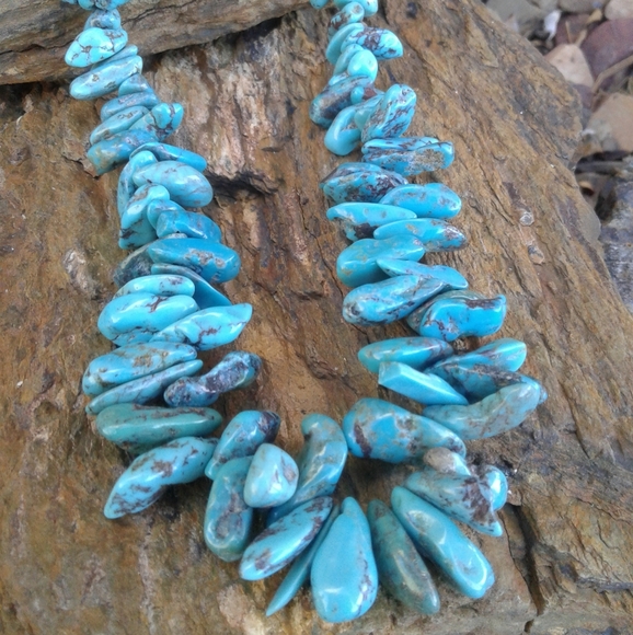 Sterling Silver Turquoise Nugget NECKLACE - Picture 3 of 7